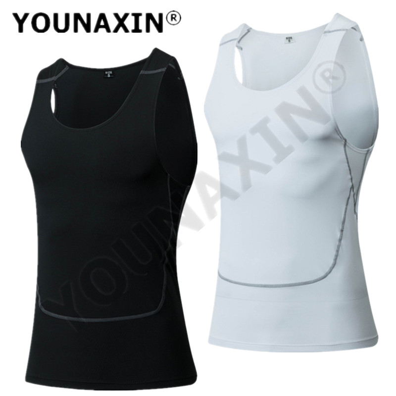 T Shirt Tight Fit - メンズブラックスポーツベスト,タイトタンク,ベースレイヤー,ノースリーブTシャツ,シングレット,スウェットシャツ,スポーツウェア,ホワイト