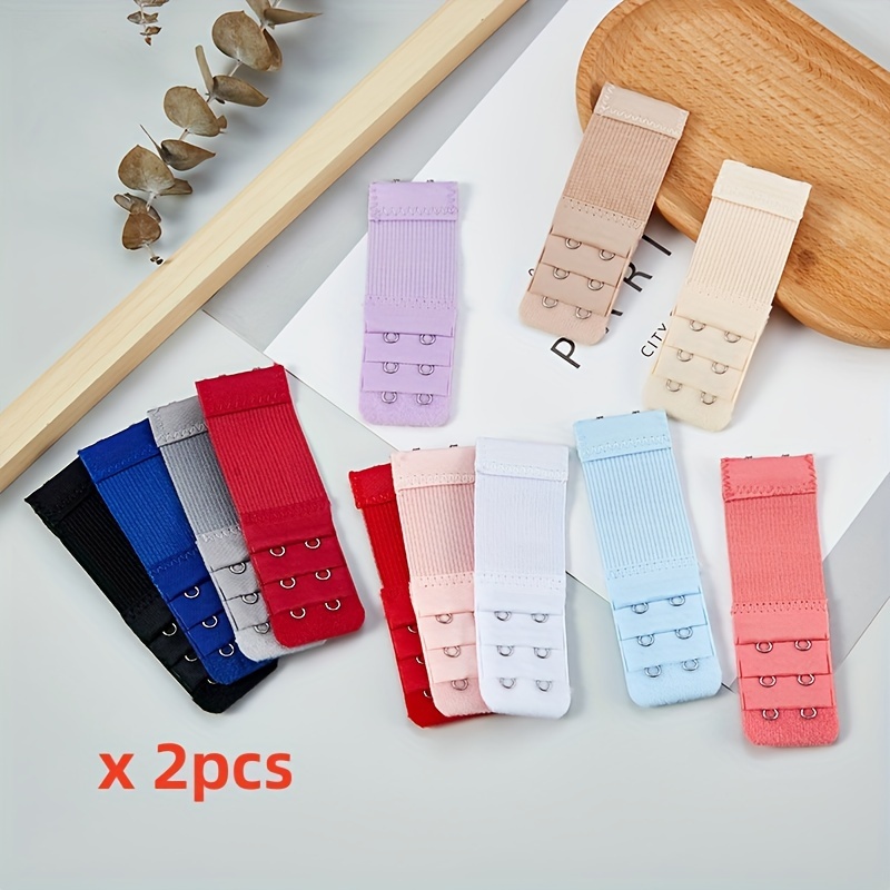 Multi Pack Underwear - 2個入り/パック 2フックブラエクステンションストラップ 女性用 調節可能なベルトバックル ナイロン製伸縮性ブラエクステンションストラップ フッククリップ