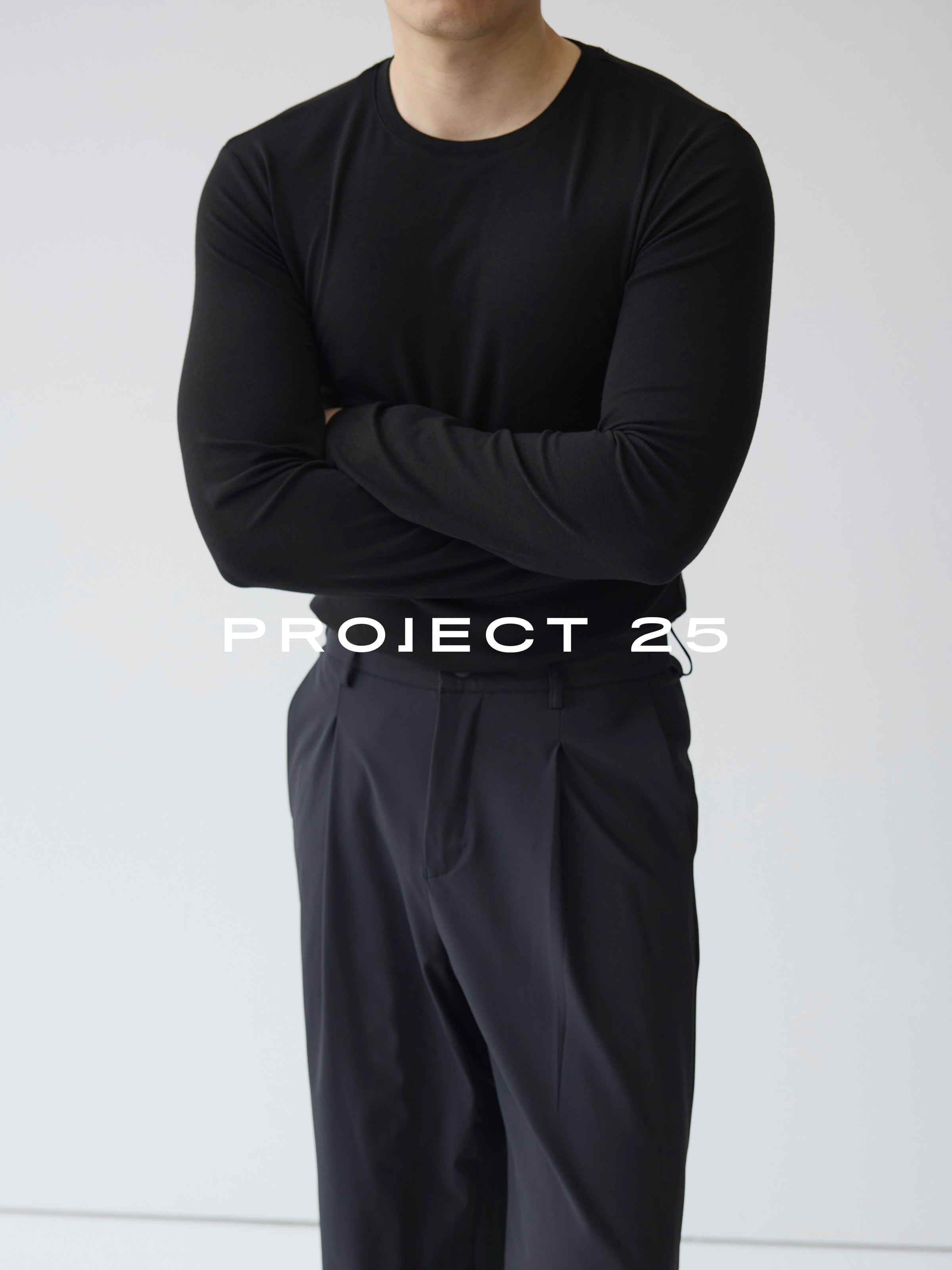 Base Layer Top - PROJECT 25 メンズ スリムフィット ライクラ入り長袖Tシャツ ®