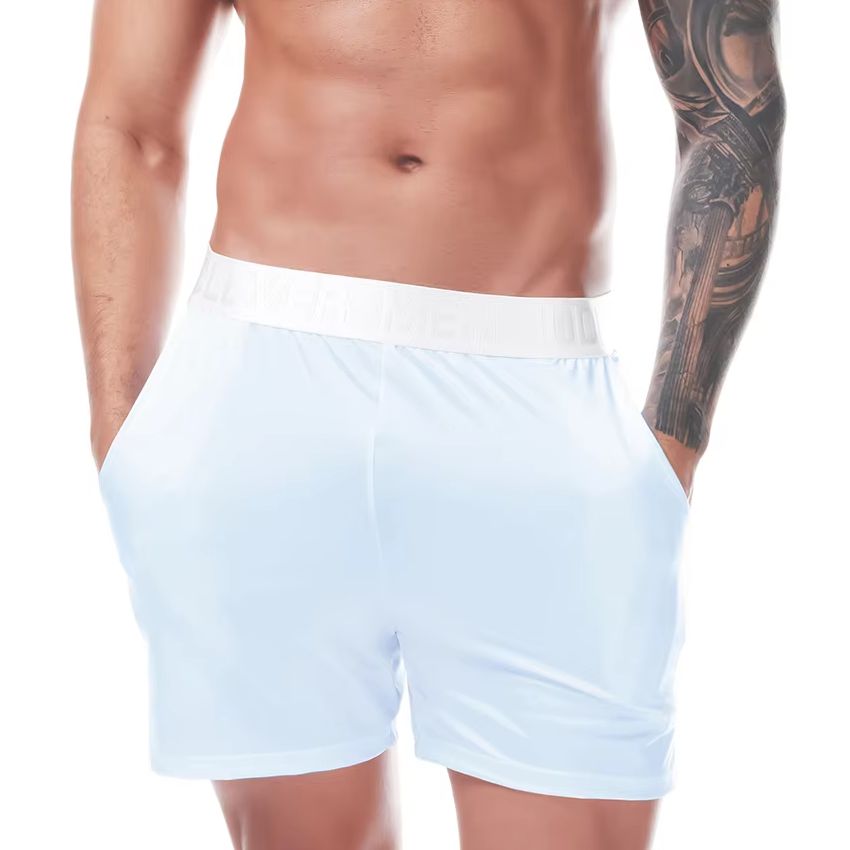 Mesh Sport Boxer - 5 ピース/セットレターウエストバンドハニカムメッシュ男性ボクサーブリーフアイスシルク通気性速乾性ミッドウエストスポーツ汗フリー男性下着