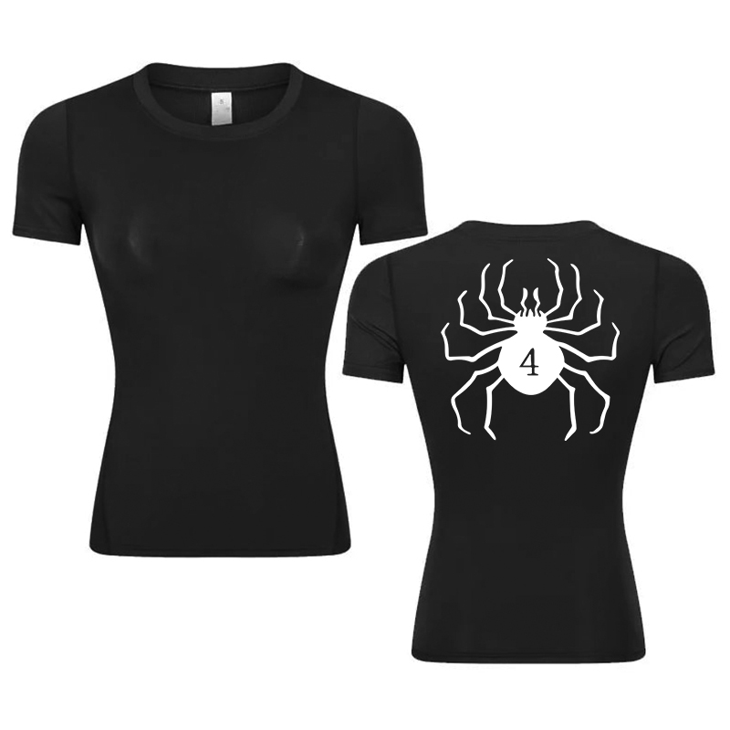 Base Layer Top - 女性のグラフィックプリント圧縮シャツ,アスレチック半袖,baselayerトップス,ジムトレーニング,ランニング,速乾性Tシャツ,夏