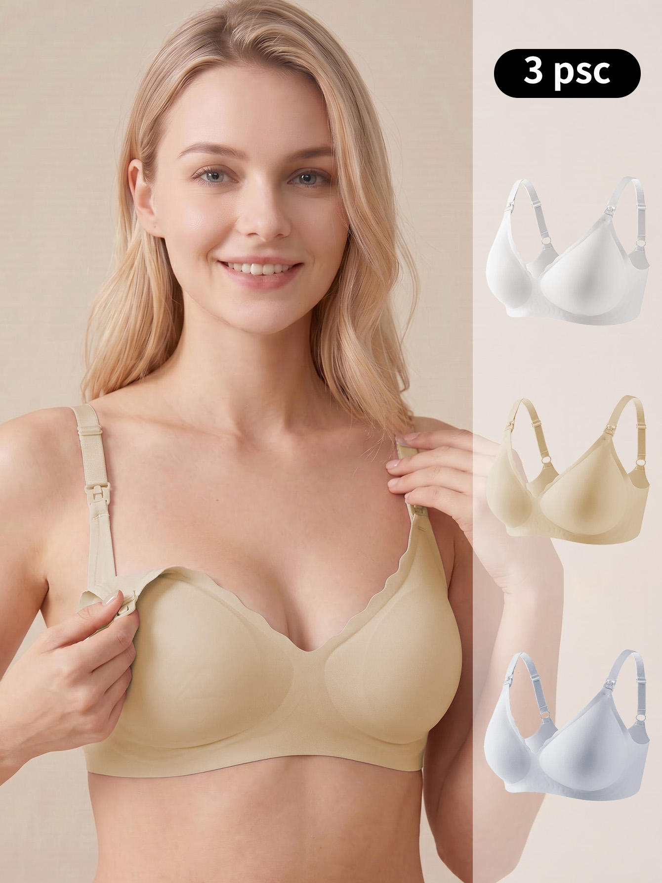 マタニティ授乳ブラ 3 パック イージーリフト留め具付きで授 - Multi Pack Underwear のレビューと価格