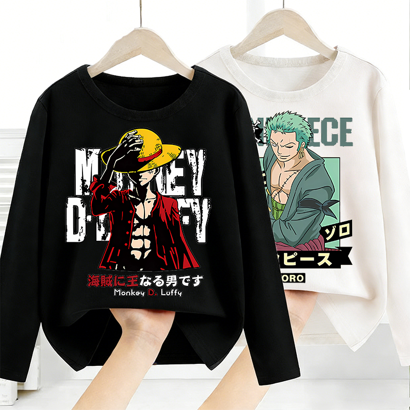 ワンピース長袖アニメプリントトップスベースレイヤーシャツ少年 - Base Layer Top のレビューと価格