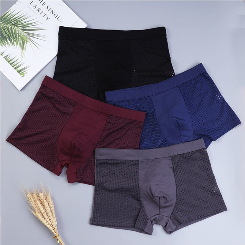 8ピース/ロット下着ボクサーショーツ男性パンツ男性のメッシュ - Bamboo Fiber Trunk のレビューと価格