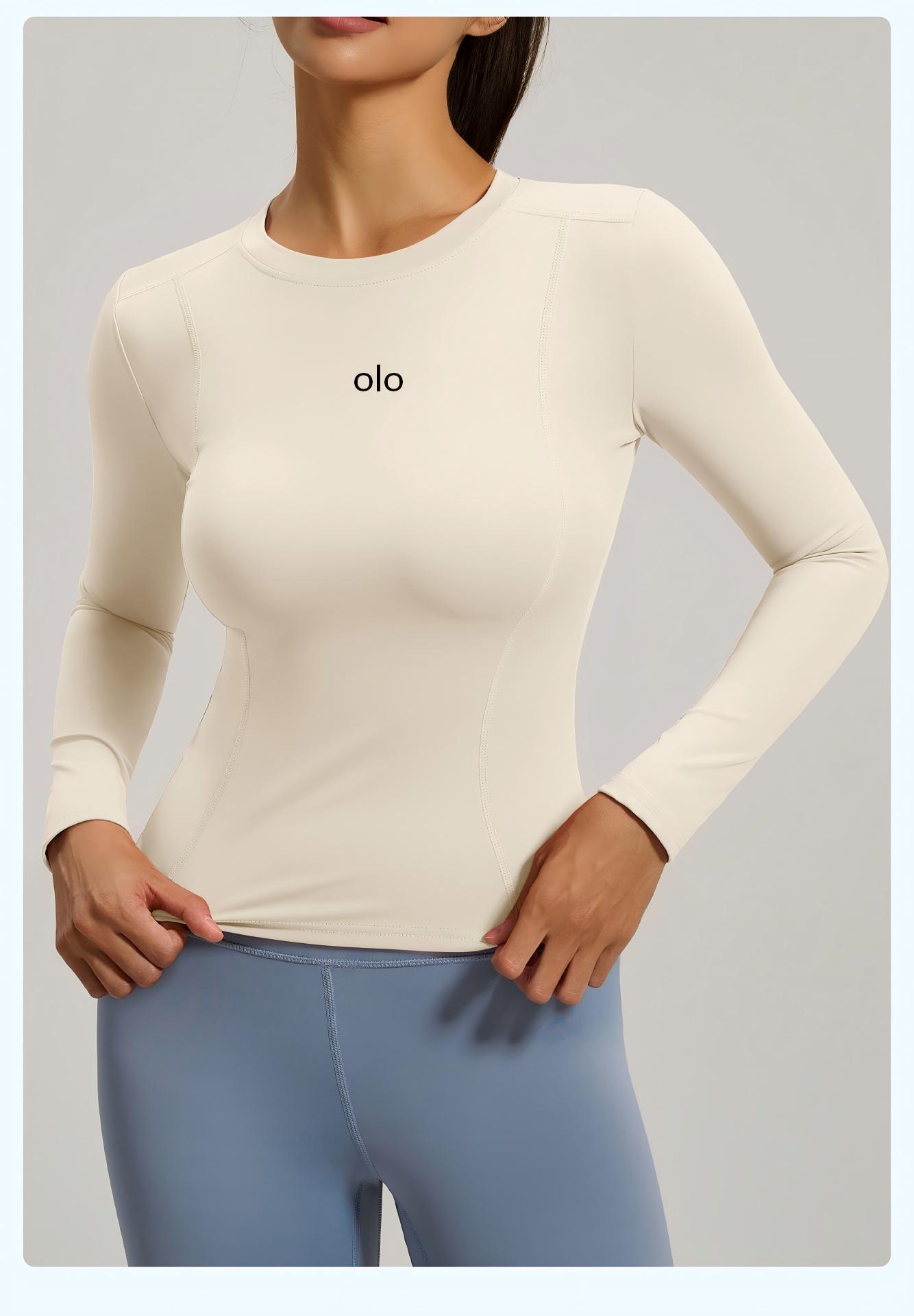 レディース ラウンドネック フィットネス ヨガトップ 長袖  - T Shirt Tight Fit のレビューと価格