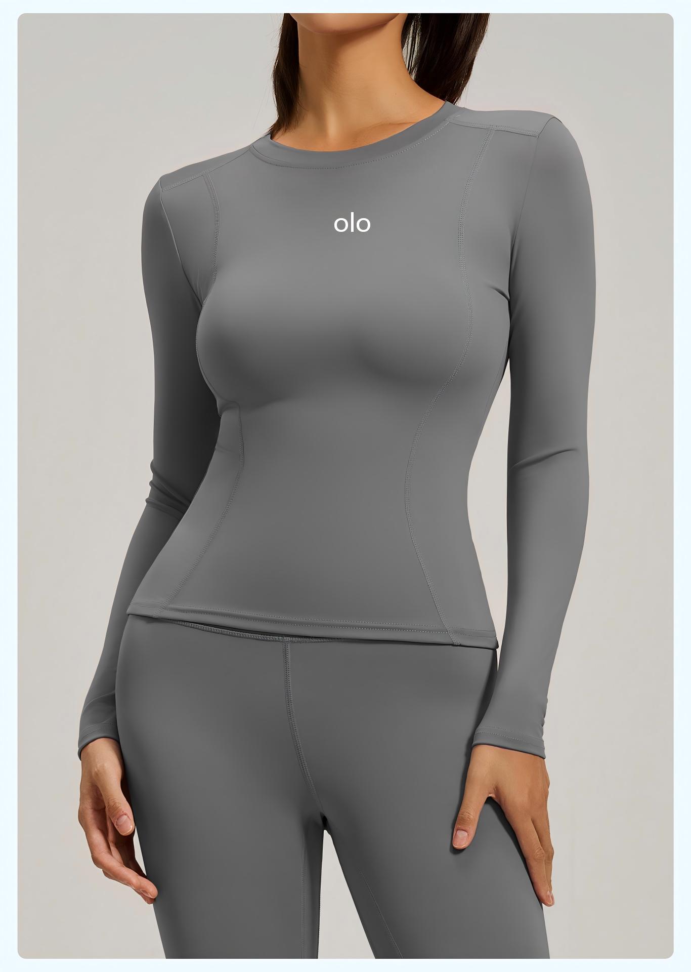 レディース ラウンドネック フィットネス ヨガトップ 長袖  - T Shirt Tight Fit のレビューと価格