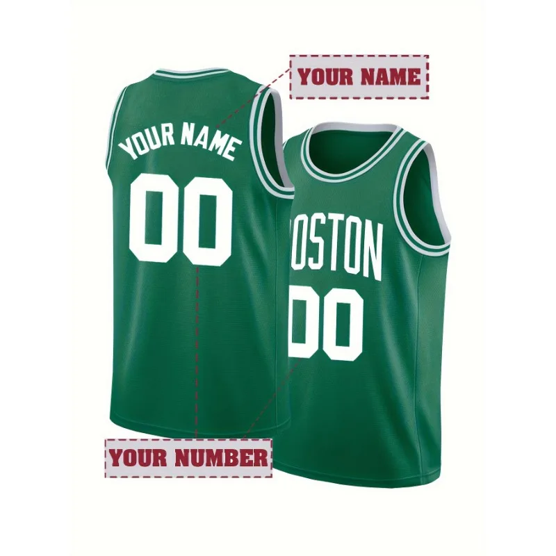 カスタム名と番号メンズ刺繍バスケットボールジャージラウンドネ - Sleeveless Undershirt のレビューと価格