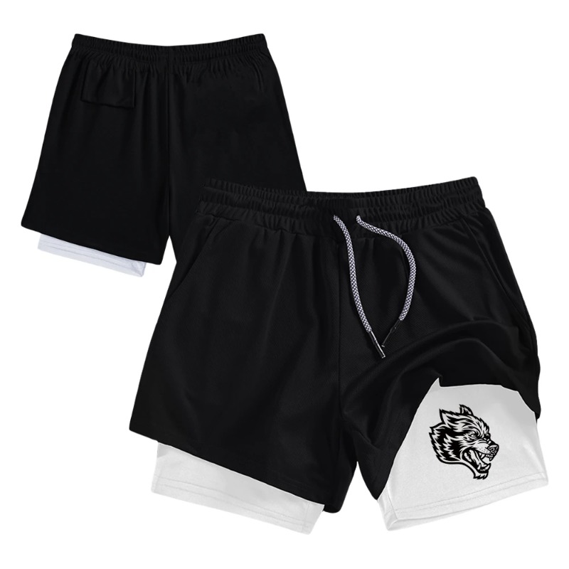 ストリートウェア メンズ ダブルレイヤーショーツ カジュアル - Compression Shorts Athletes のレビューと価格