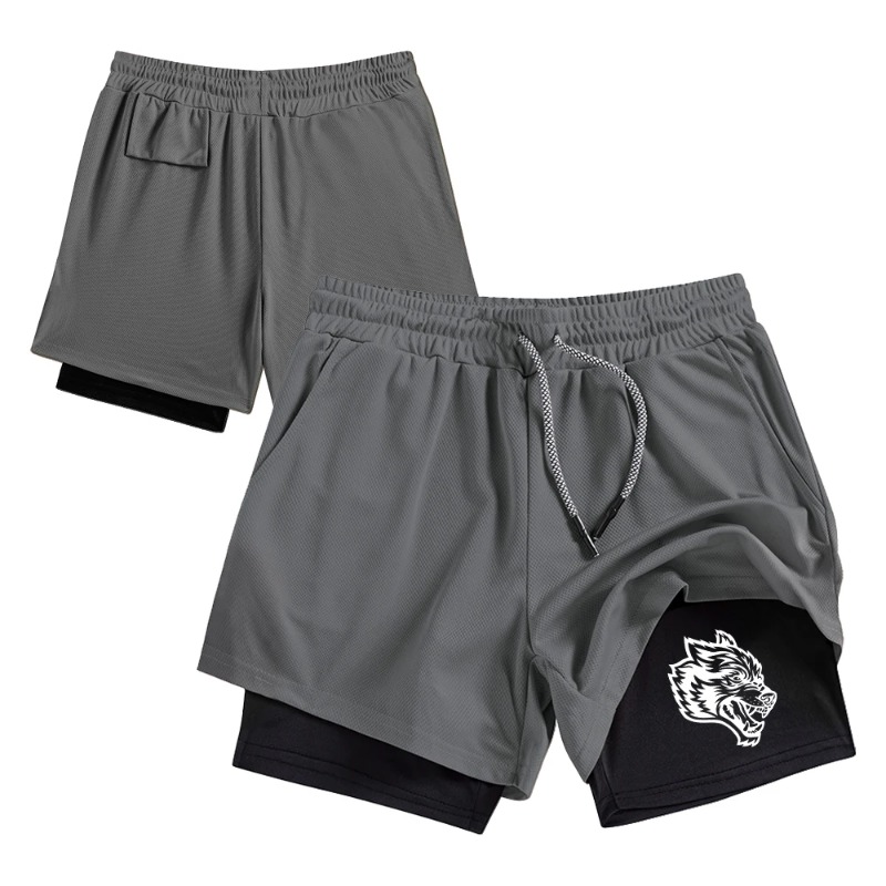 ストリートウェア メンズ ダブルレイヤーショーツ カジュアル - Compression Shorts Athletes のレビューと価格