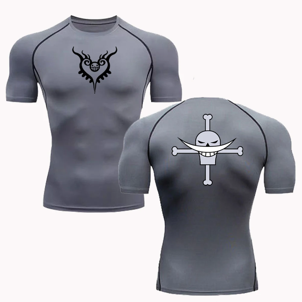 夏男性日焼け防止服アニメ Tシャツフィットネス速乾性ランニン - T Shirt Tight Fit のレビューと価格