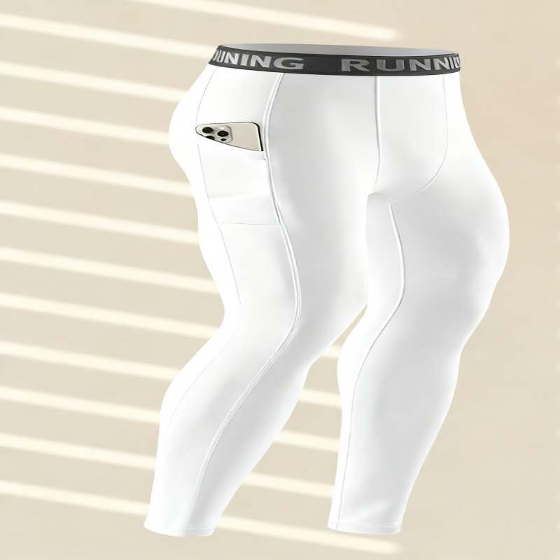 秋のマラソン用メンズランニングコンプレッションタイツ - ポ - Compression Long Pant のレビューと価格