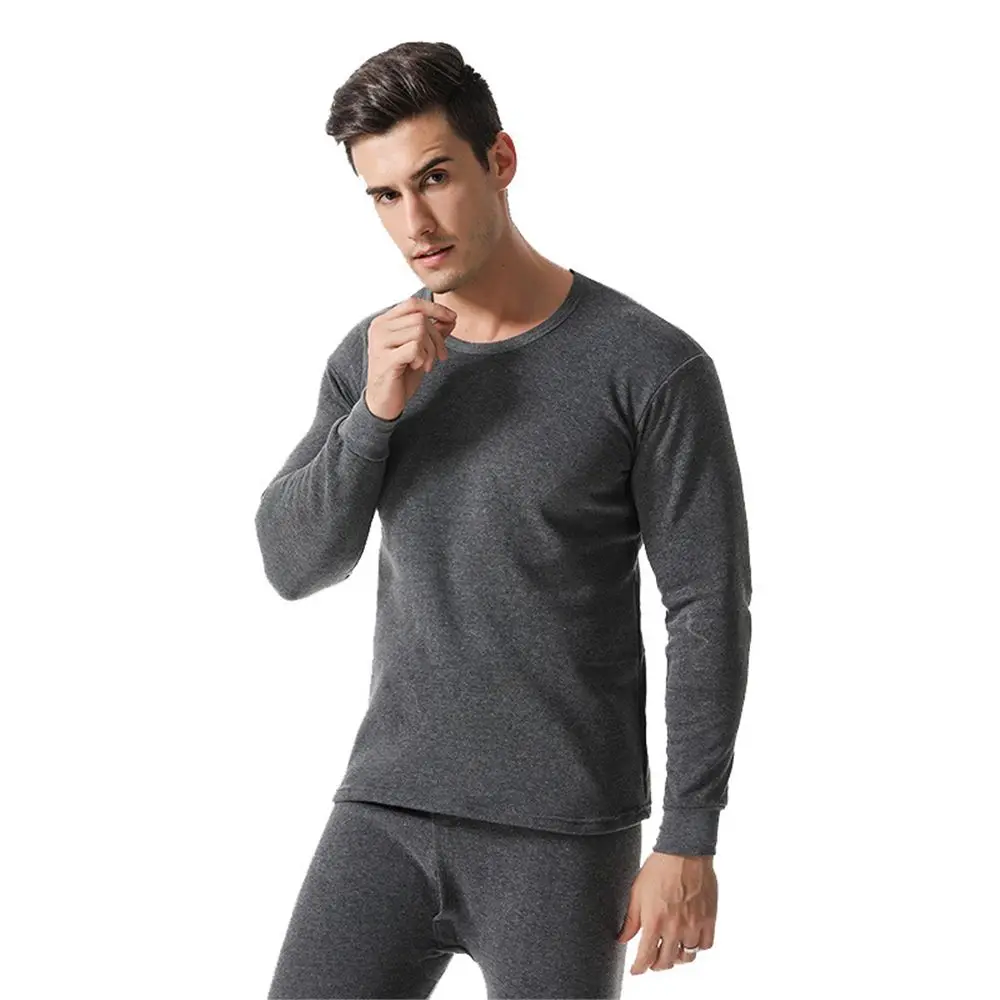 冬の男性の熱下着セットソフトコットンフリース裏地暖かいパネル - Thermal Long John のレビューと価格