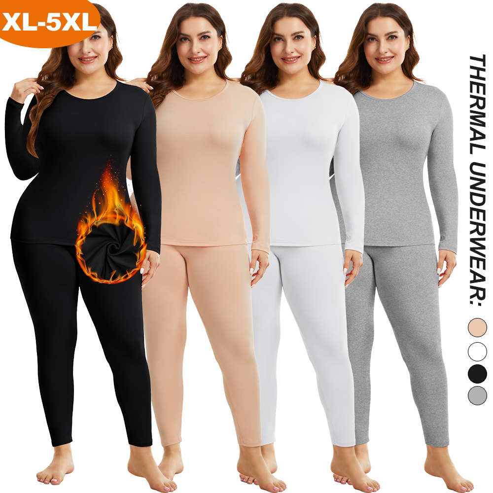 プラスサイズ暖かいサーマル下着セクシーな女性用インナーウェア - Thermal Long John のレビューと価格