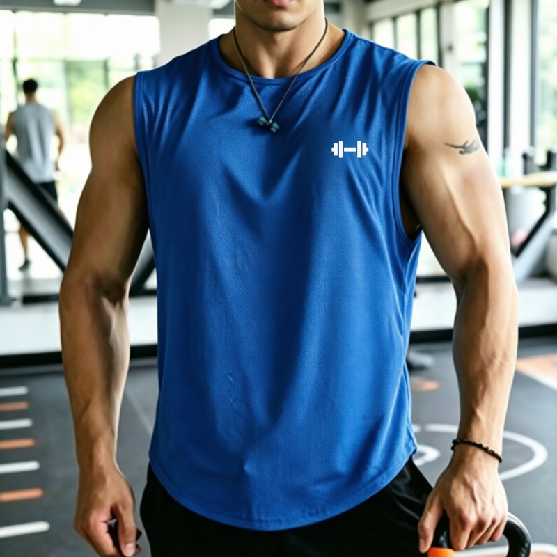 2026メンズメッシュ速乾タンクトッププリントノースリーブT - Undershirt Crew Neck のレビューと価格