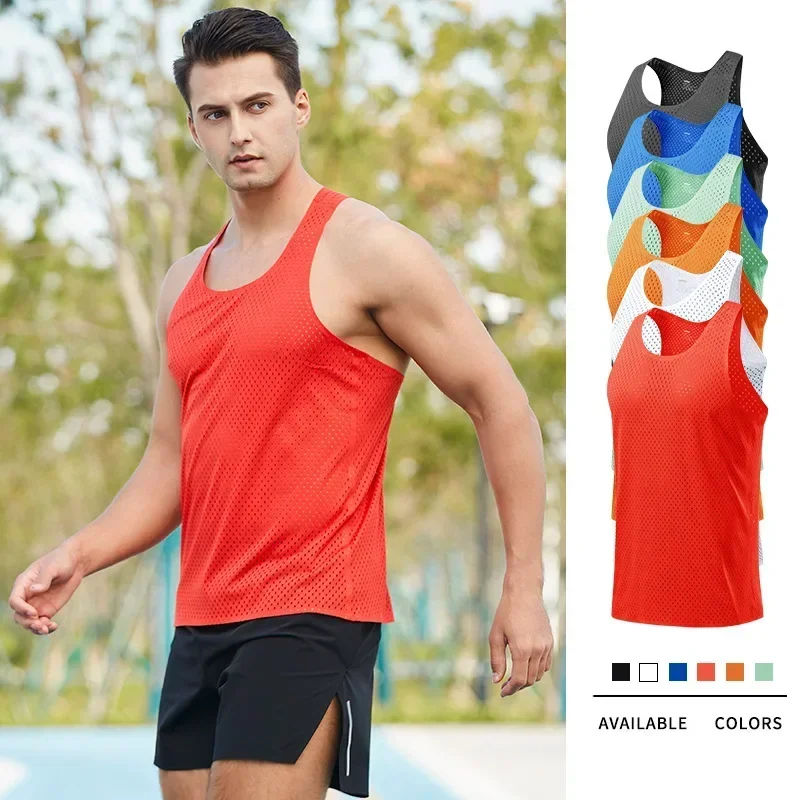 男性ランニングタンクトップノースリーブシングレットメッシュタ - Sleeveless Undershirt のレビューと価格