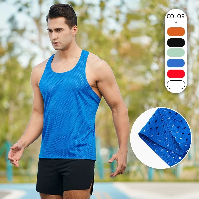 男性ランニングタンクトップノースリーブシングレットメッシュタ - Sleeveless Undershirt のレビューと価格