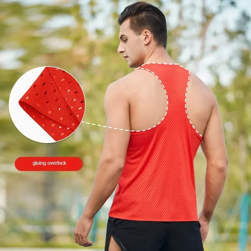 男性ランニングタンクトップノースリーブシングレットメッシュタ - Sleeveless Undershirt のレビューと価格