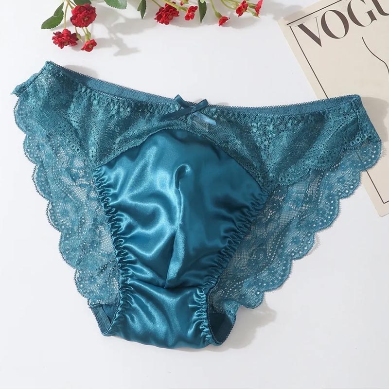 セクシーなメンズブリーフ、シースルーレースサテンボウ、凸型ポ - Pouch Boxer Pouch のレビューと価格