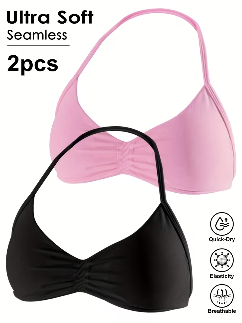 2枚組 シームレス セクシー オープンバック ジム ヨガ ク - Suspender Tank Top のレビューと価格