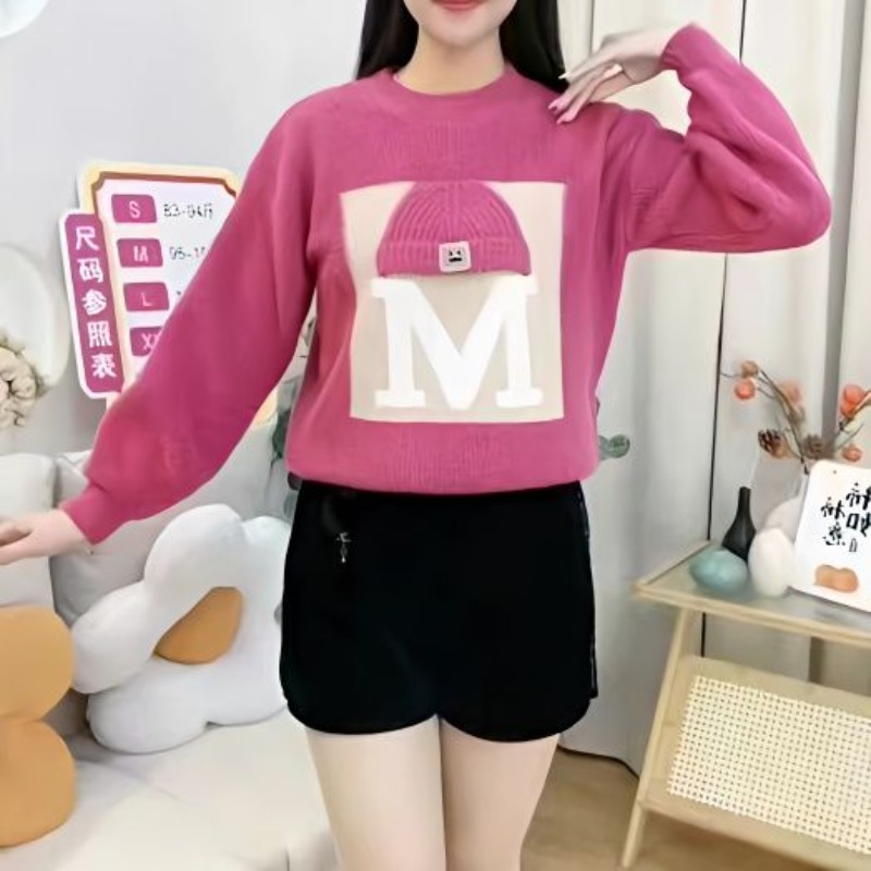 女性用長袖セーター,クルーネックネックセーター,ソリッドレタ - Undershirt Crew Neck のレビューと価格