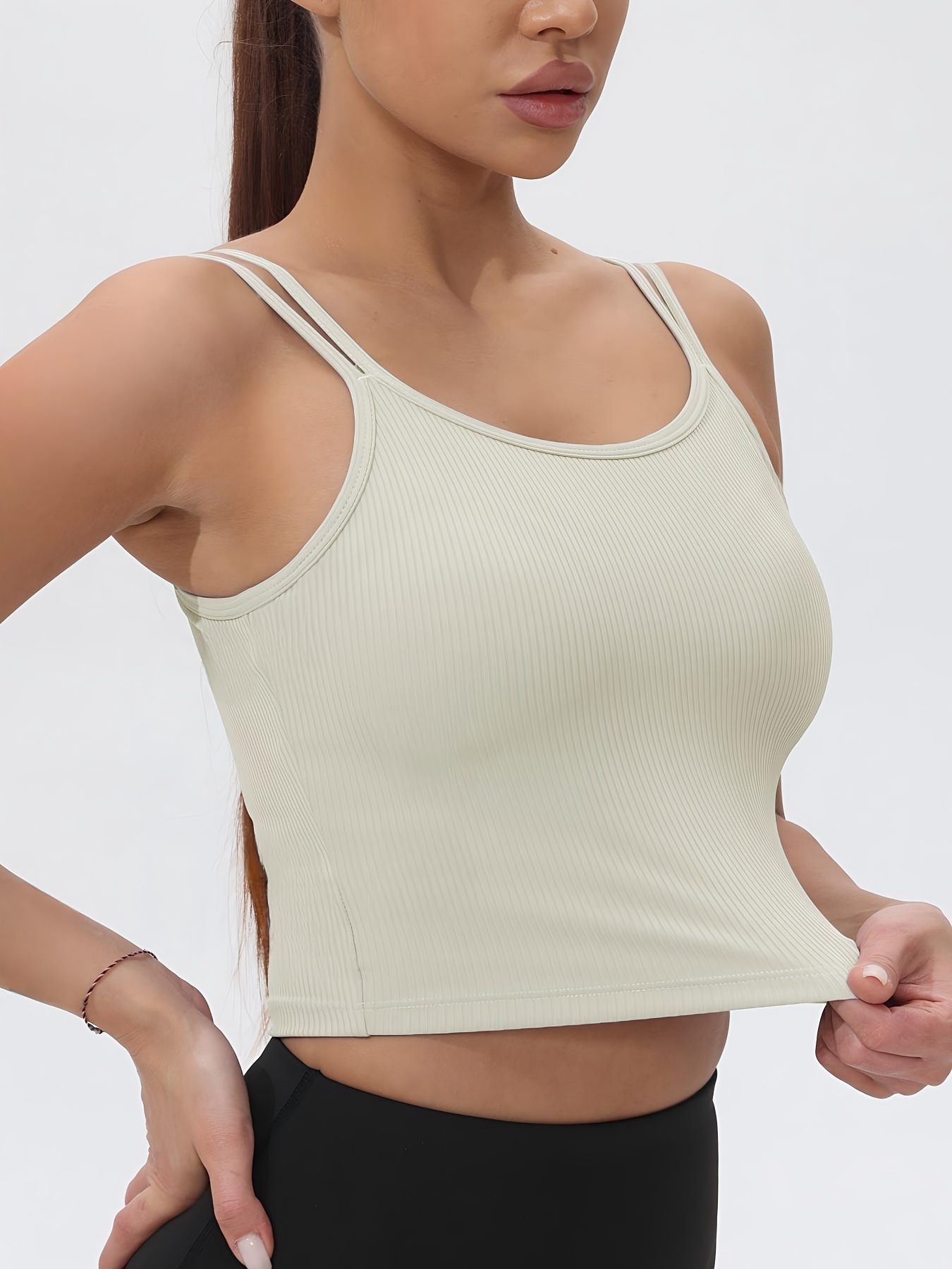 Fitfemme レディース リブ ノースリーブ クロップ  - Tank Top Ribbed のレビューと価格