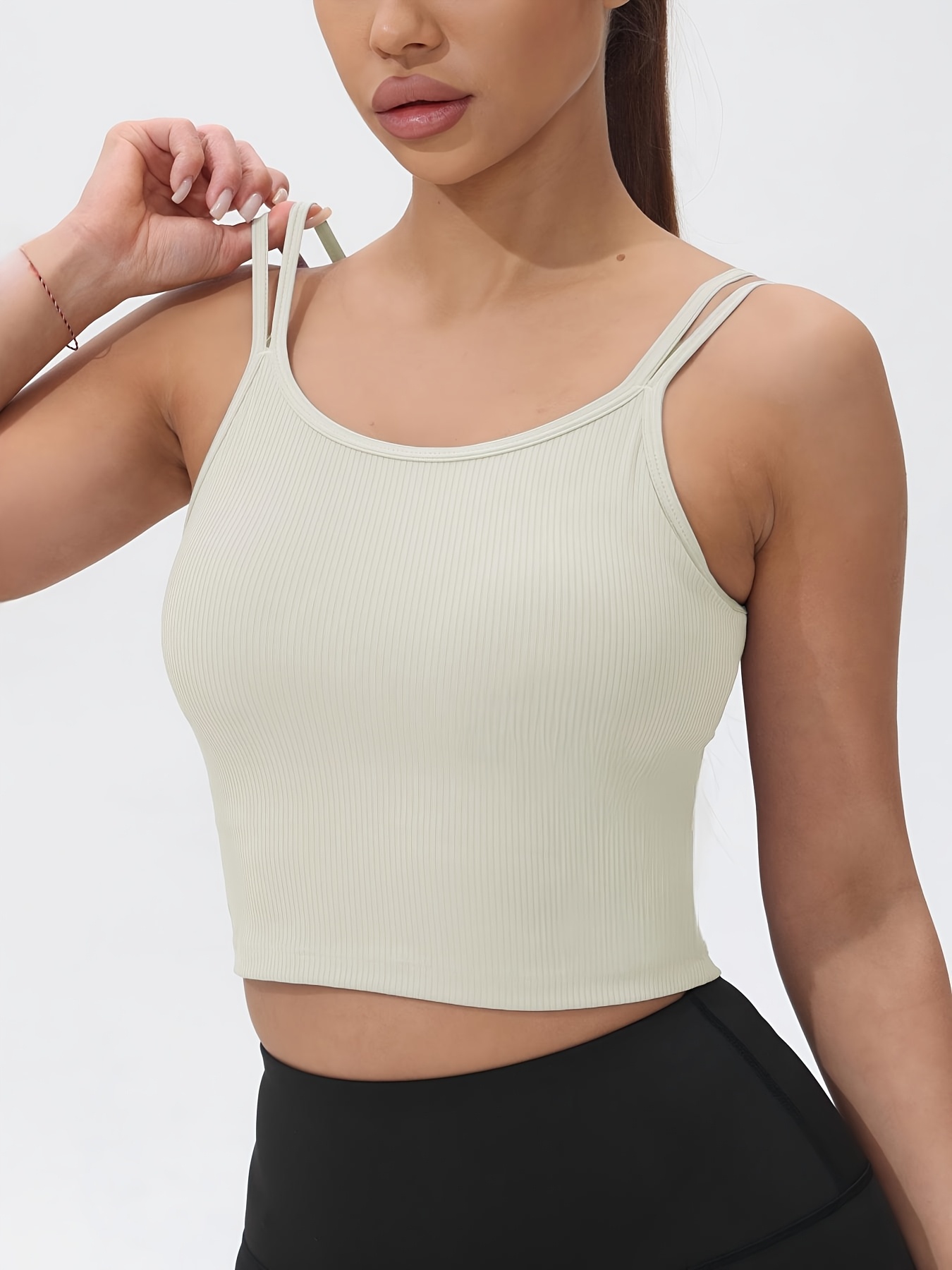 Fitfemme レディース リブ ノースリーブ クロップ  - Tank Top Ribbed のレビューと価格