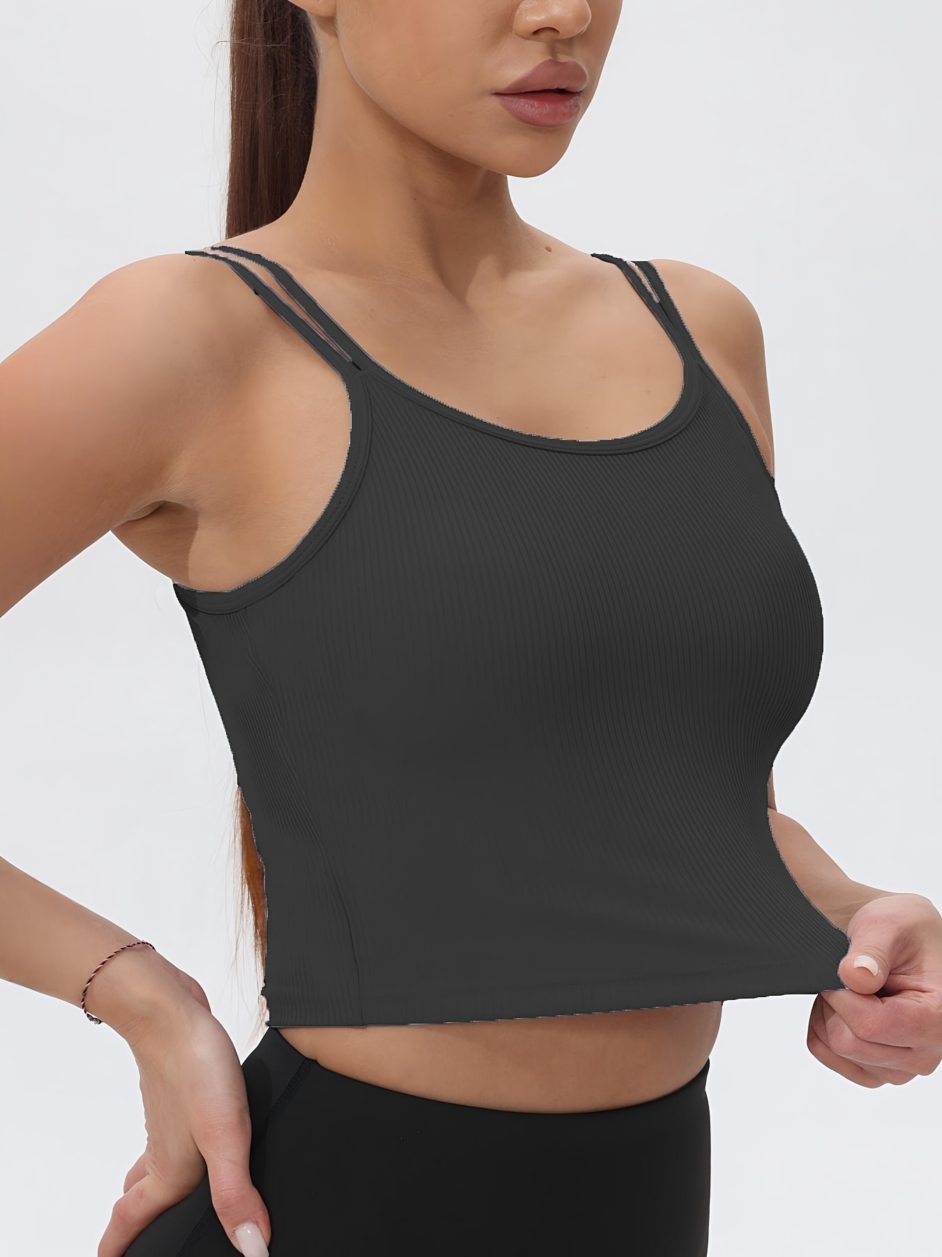 Fitfemme レディース リブ ノースリーブ クロップ  - Tank Top Ribbed のレビューと価格